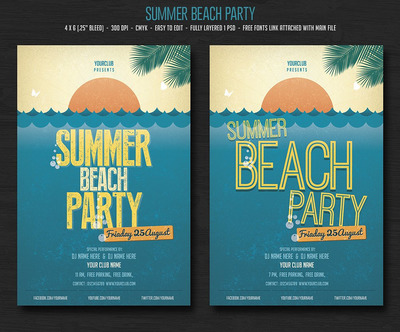 夏季海滩假期海报 Summer Beach Party