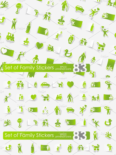 家庭元素图标 83 family stickers