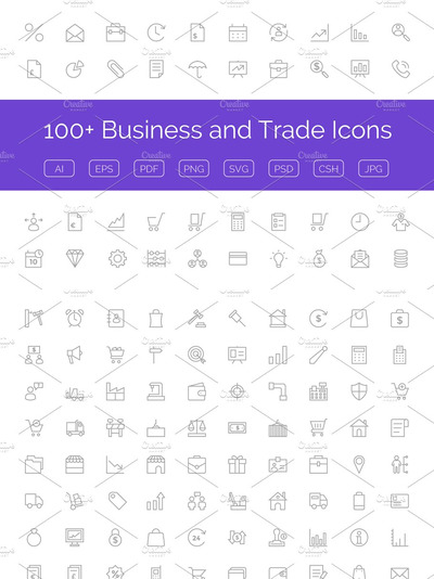 100+商业和贸易图标 100+ Business and Trade Icons