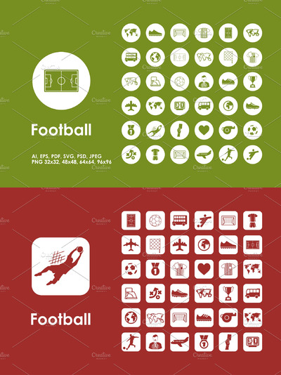 简单的足球图标 Football simple icons