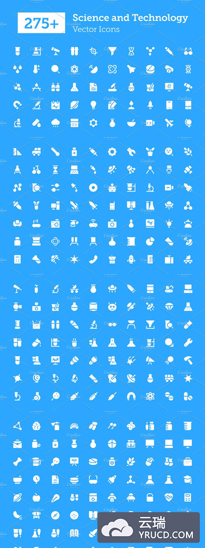 275+科技矢量图标 275+ Science and Technology Icons