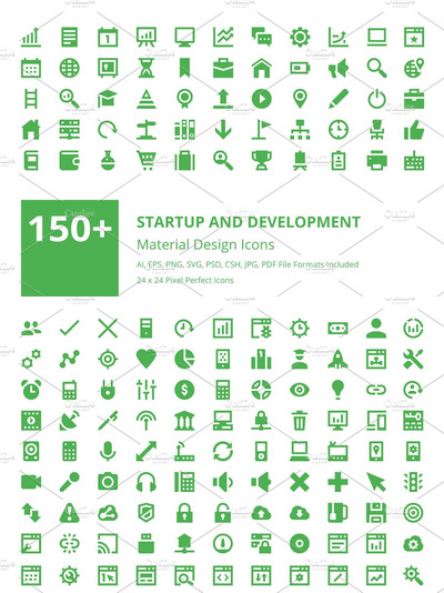 150+启动和开发图标 150+ Startup and Development Icons