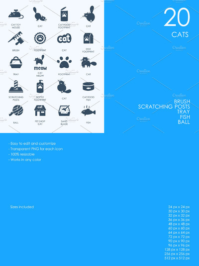 猫的矢量图标 Cats icons