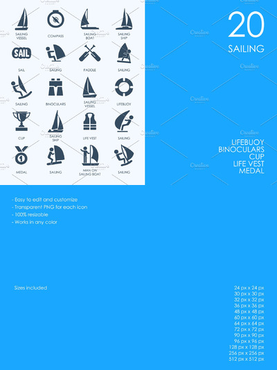 航海图标素材 Sailing icons