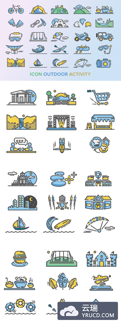 户外野营活动图标 48 Outdoor Activity Icon