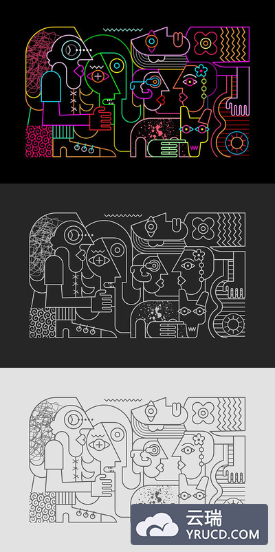 个性时尚的图案矢量素材下载[Ai]