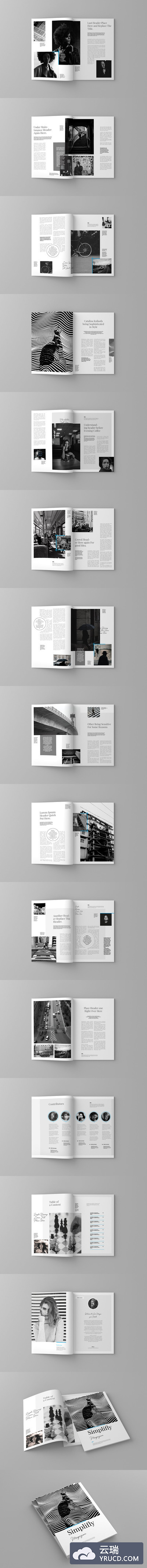 极简主义的时尚杂志画册设计模板