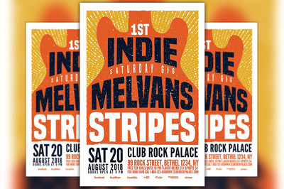 独立摇滚演唱会传单模板 Indie Rock Gig Flyer Template