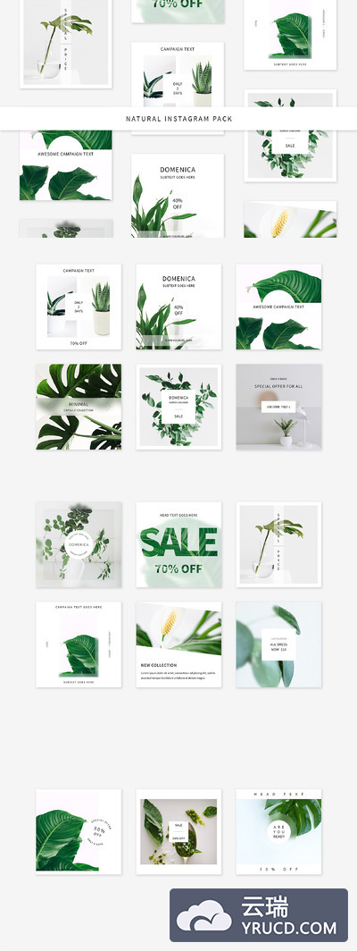 自然Instagram广告模板包 Natural Instagram Pack