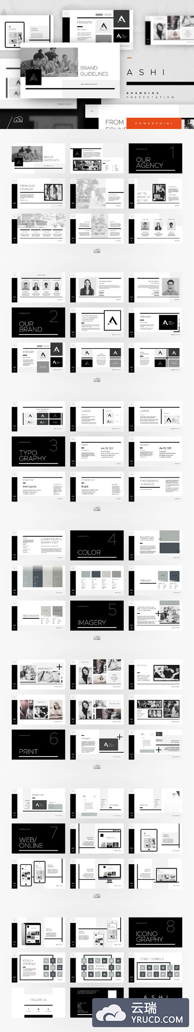 品牌ppt模板 Brand PowerPoint - Ashi