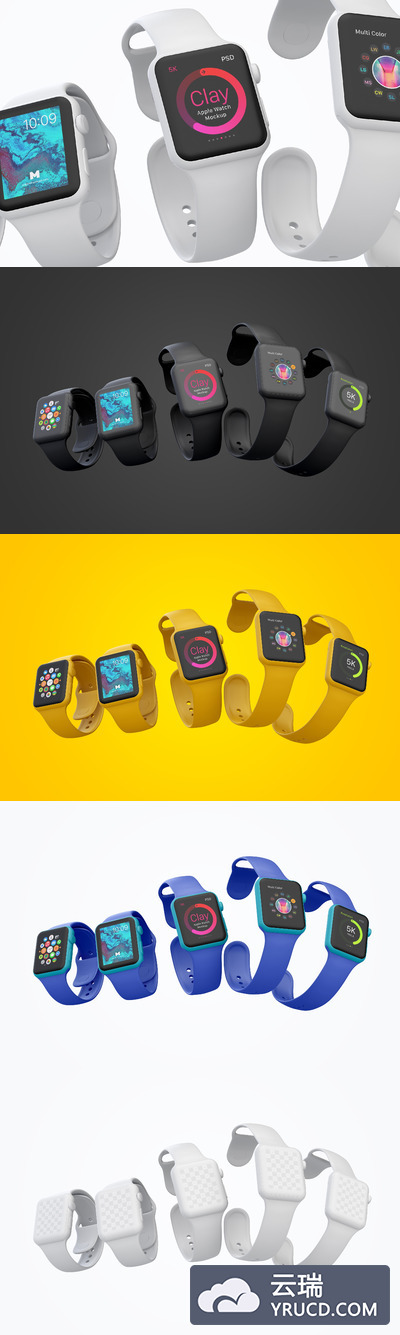 苹果手表样机模型 Clay Apple Watch Mockup 08