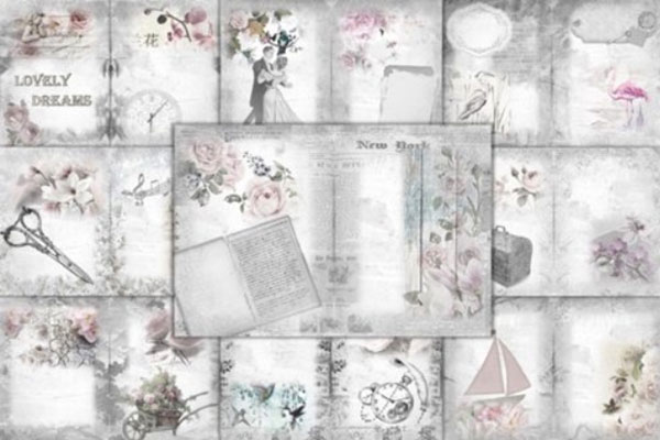 浪漫婚礼花卉剪贴画素材合集