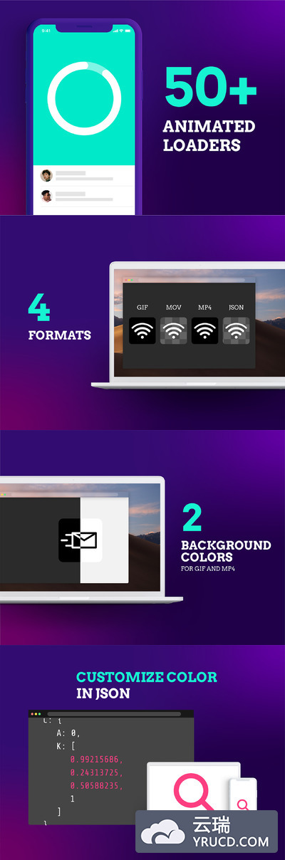 50种好用的APP或网页界面设计必备进度条素材打包下载[Gif,JSON,MOV,MP4]