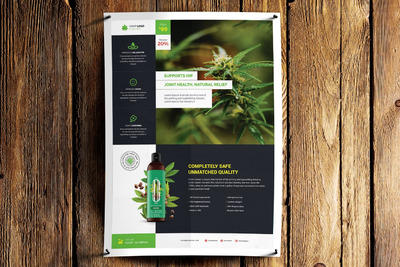 时尚高端简约多用途的天然植物化妆品宣传单海报设计模板