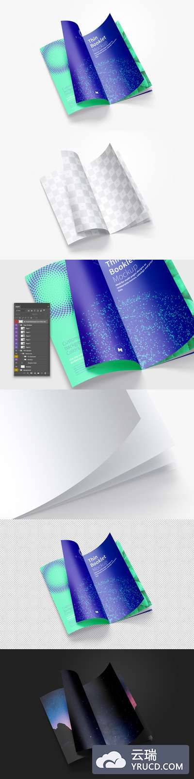 薄画册样机素材 Thin Booklet Mockup 02