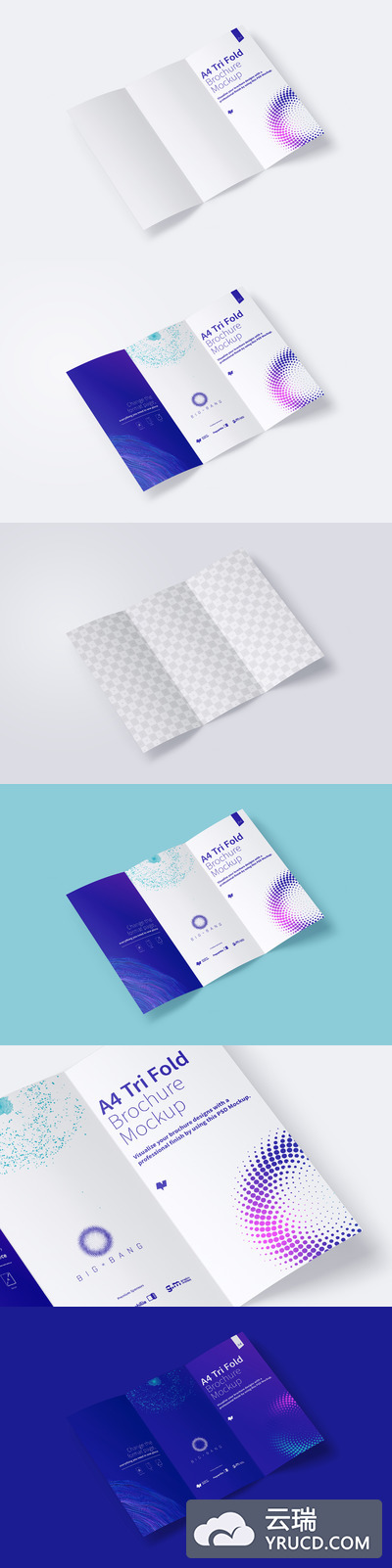 三折页设计样机素材 A4 Trifold Brochure Mockup 01