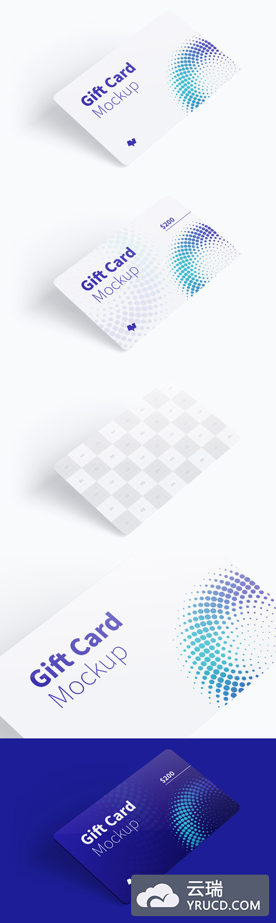 礼品卡样机设计素材 Gift Card Mockup 01