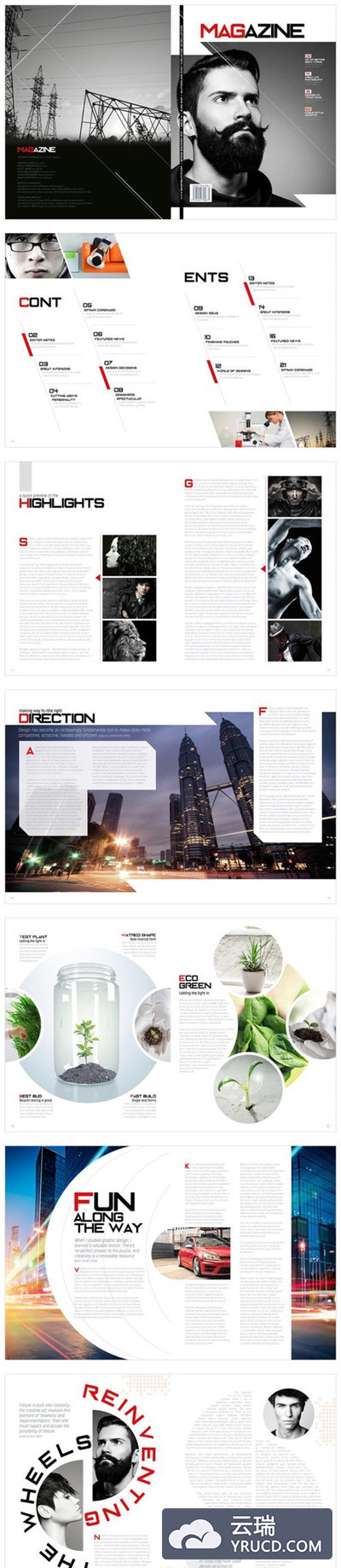 专业时事资讯InDesign杂志画册模板