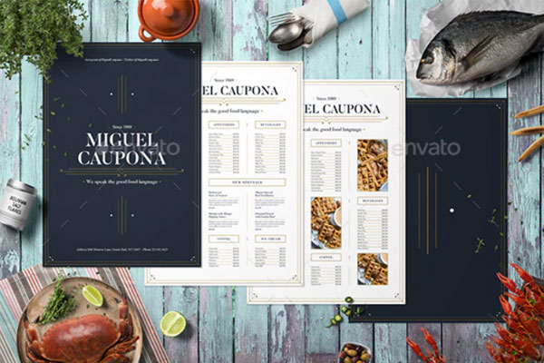 复古简约的餐厅菜单设计模板