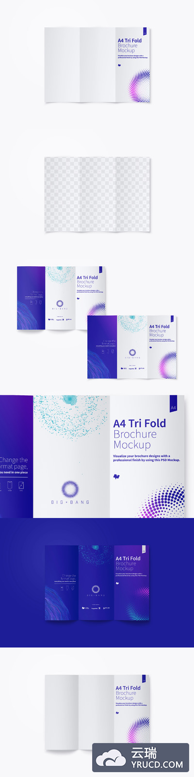 A4三折页小册子模型 A4 Trifold Brochure Mockup 03