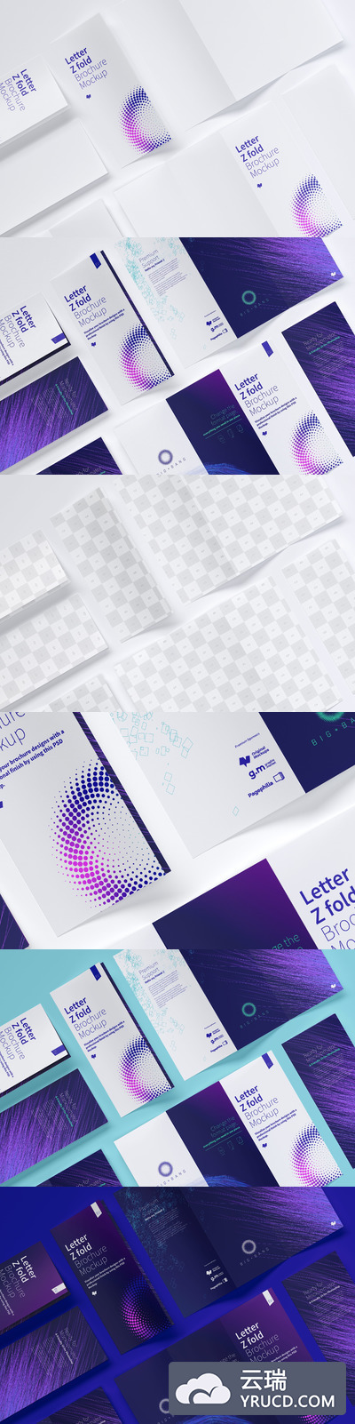 字母Z折叠小册子模型 Letter Z Fold Brochure Mockup 05