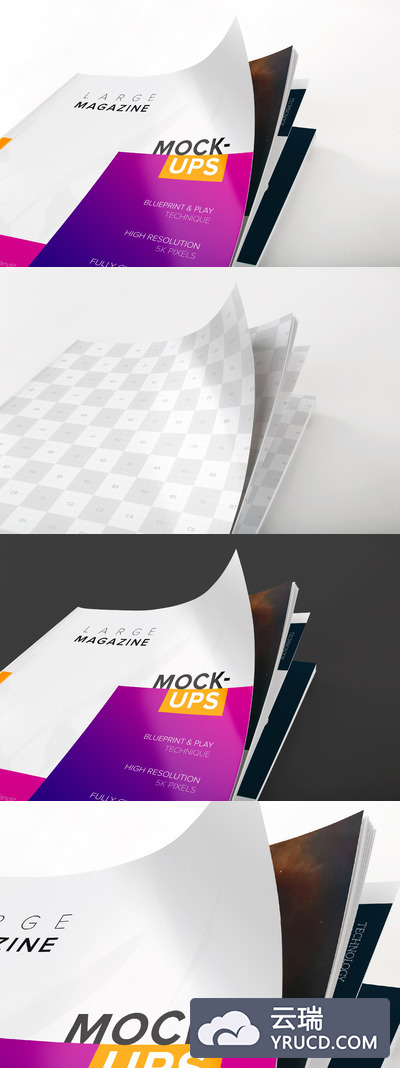 杂志样机设计素材 Large Magazine Cover Close Up View Mockup 01