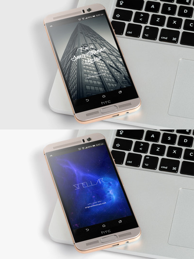 安卓手机样机素材 HTC One M9+ PSD Mockup 02