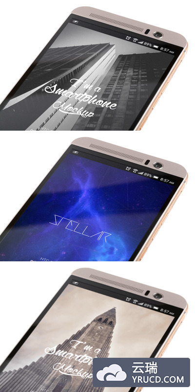 安卓手机样机模型 HTC One M9+ PSD Mockup 05