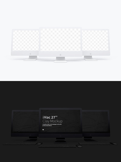 电脑样机素材 Clay iMac 27” Mockup 02