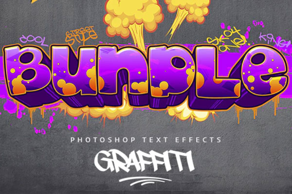 3D经典街头涂鸦文本效果