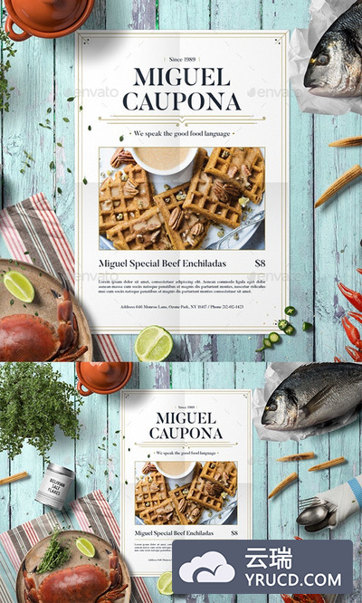 餐厅推广促销广告传单设计模板