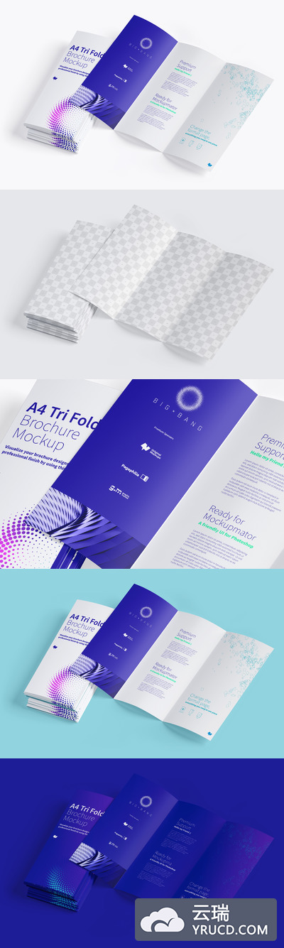 三折页样机素材 A4 Trifold Brochure Mockup 08