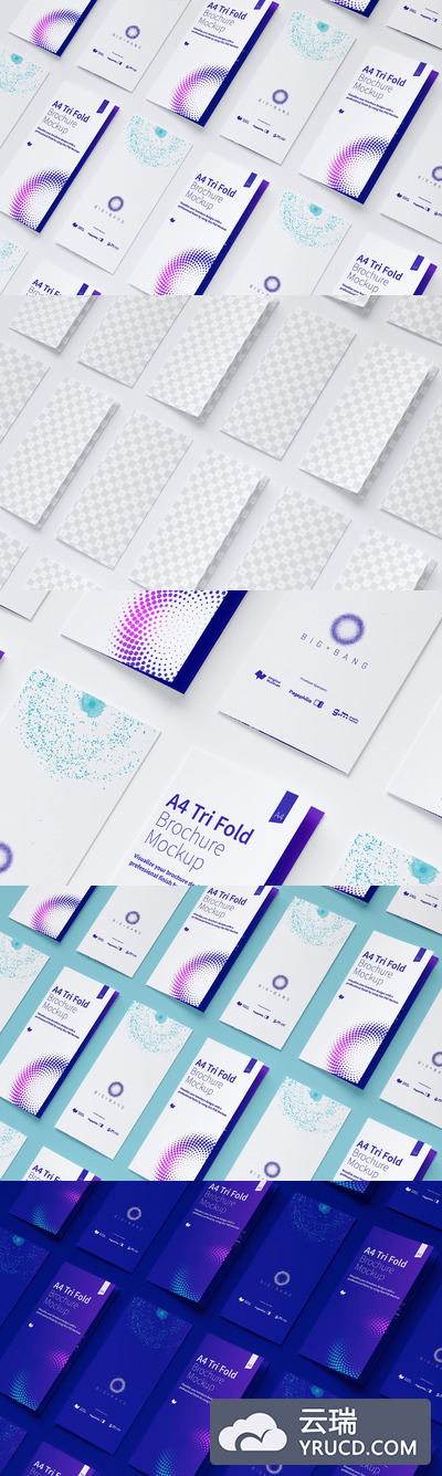 画册封面样机网站 A4 Trifold Brochure Mockup 09