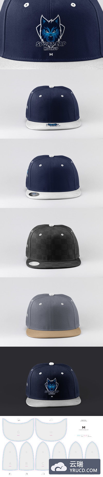 运动帽样机模型 Sports Cap Front View Mockup