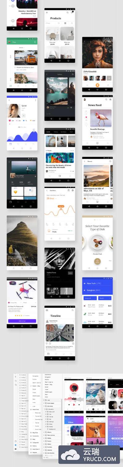 一流的电商应用Android UI设计套下载[XD,Sketch,Fig]