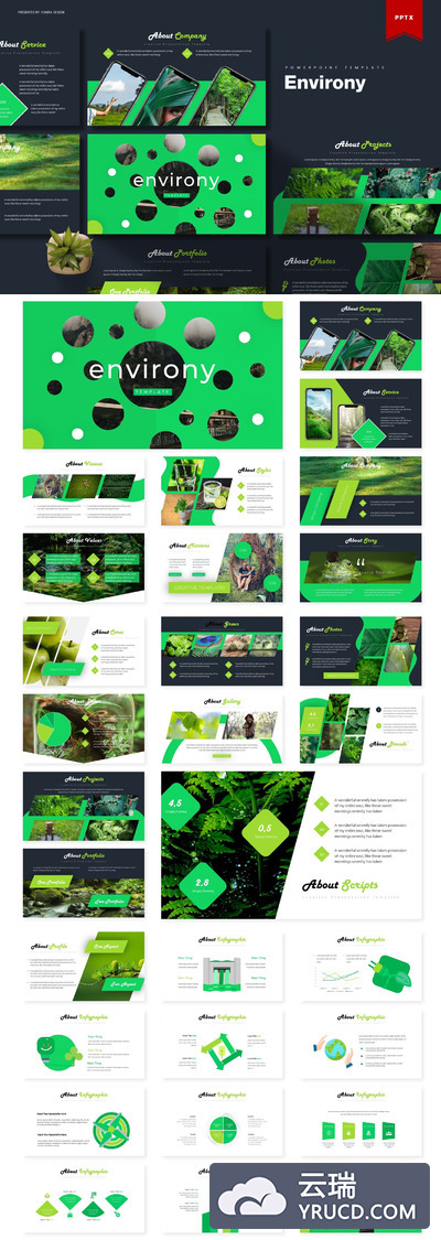 新能源环保主题的企业ppt模板下载[PPTX]