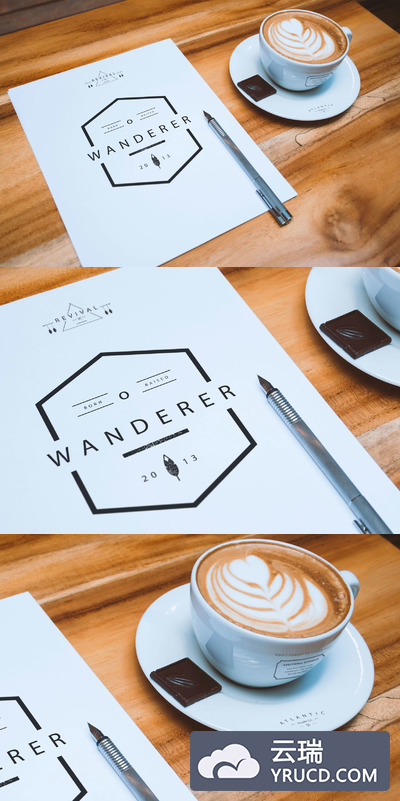 A4纸样机素材 A4 Letterhead and Coffee Cup Mockup