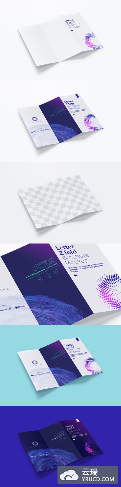 折页画册样机网站 Letter Z Fold Brochure Mockup 02