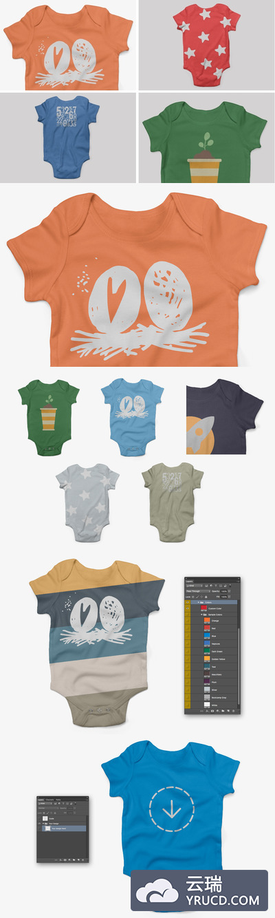 宝贝罗纹服饰样机 Baby Rib One Piece Mockup Pack
