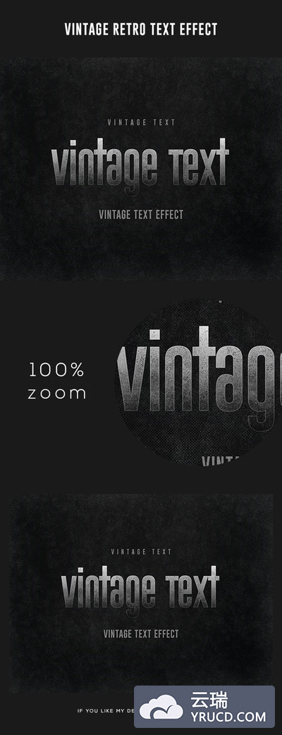 黑色复古金属文本效果套装[PSD]