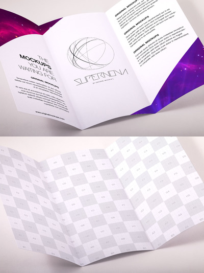 A4三折页小册子PSD模型 A4 Trifold Brochure PSD Mockup 03