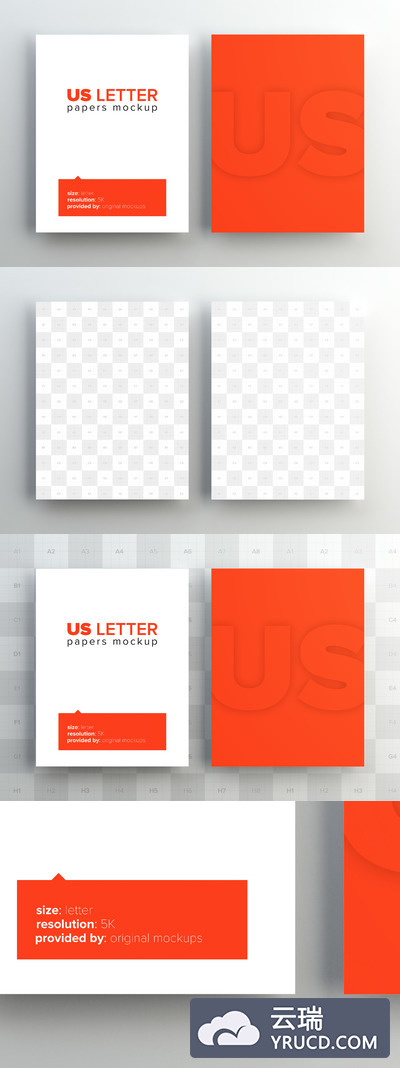 传单信纸样机素材 US Letter Papers Mockup
