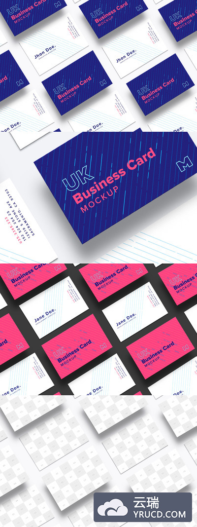 高端英国名片模型 UK Business Cards Mockup 03