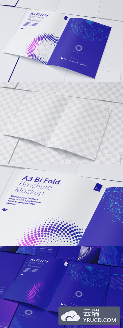 A3双折小册子模型 A3 Bi Fold Brochure Mockup 06