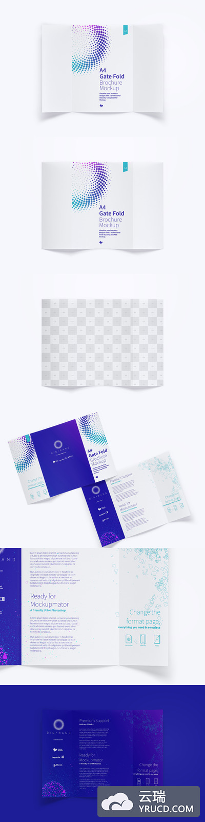 A4折页小册子模型 A4 Gate Fold Brochure Mockup 01