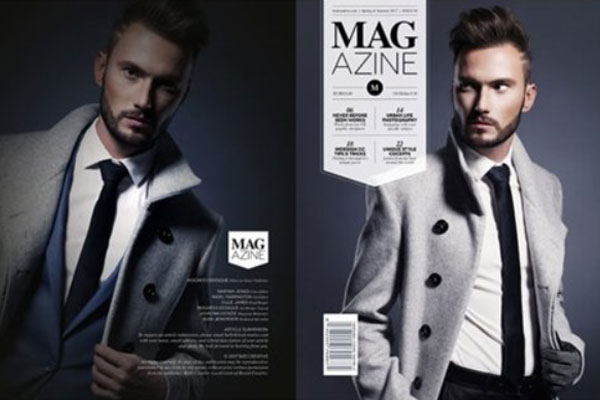 现代时尚模特杂志画册设计模板