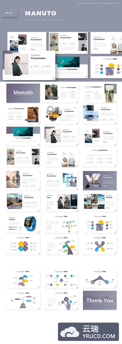 简洁的个人商务ppt模板下载[PPTX]