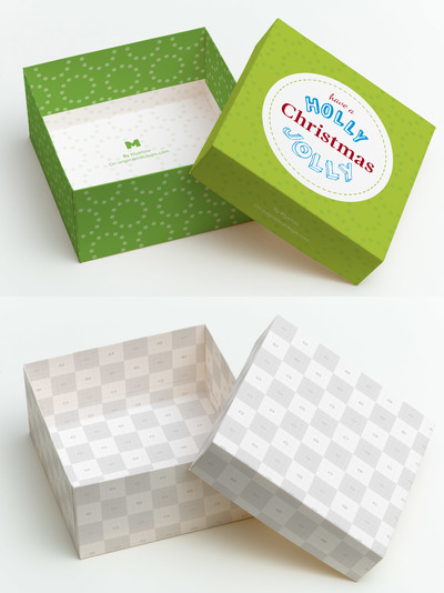礼品盒子样机 Big Gift Box Mockup 01