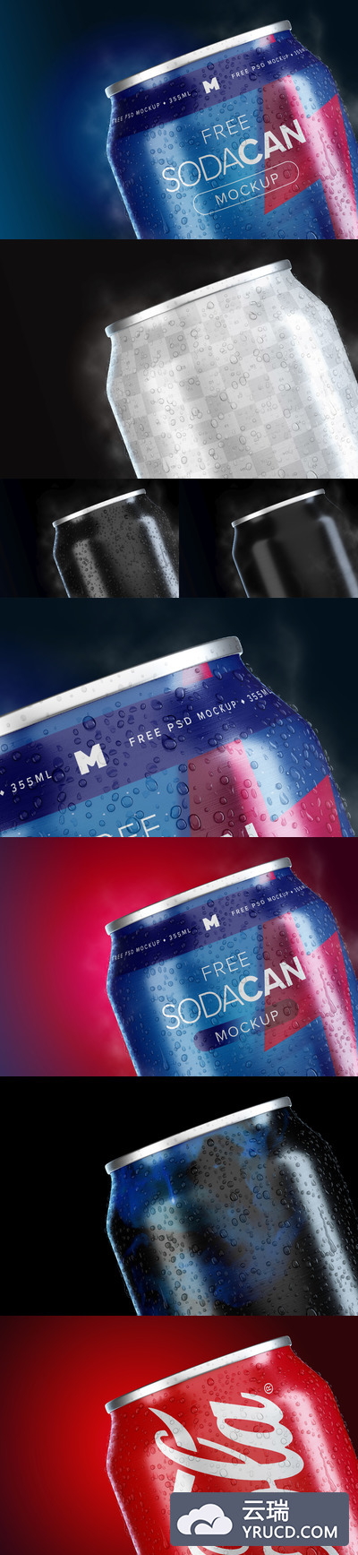 苏打水易拉罐样机素材 355ml Soda Can Mockup 06