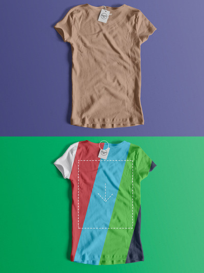 女士T恤样机 Woman Back T-Shirt Mockup 01